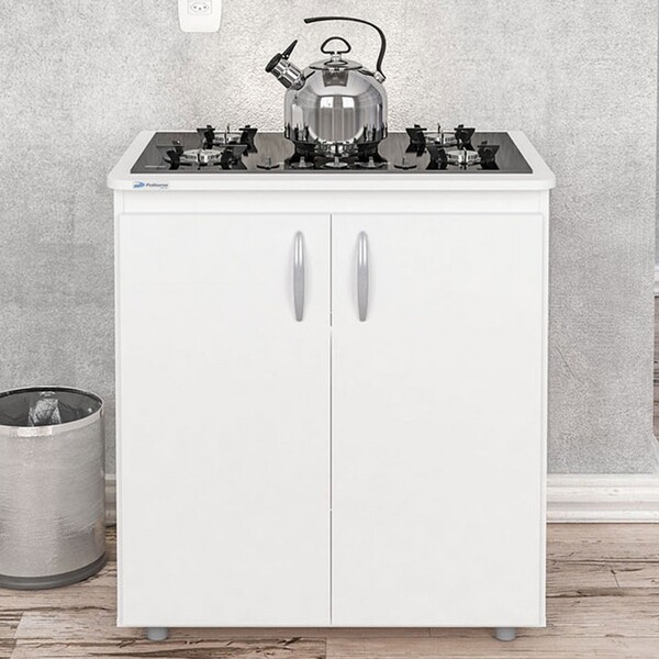 Armário De Cozinha Floreal 2 Portas Para Cooktop Branco - Pnr