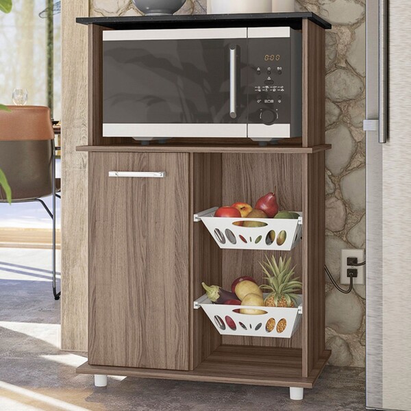 Armário De Cozinha Fruteira Malu 1 Porta Carvalho Nature - Ni