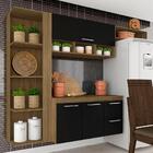 Armário De Cozinha Galicia 4 Pçs 3 Portas Bore/pret - Móveis