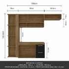 Armário De Cozinha Galicia 4 Pçs 3 Portas Bore/pret - Móveis