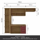 Armário De Cozinha Galicia 4 Pçs 3 Portas Bore/vinh - Móveis