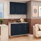 Armário De Cozinha Genialflex 2 Peças Com Tampo Branco Azul