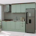 Armário De Cozinha Genialflex Iluminata 4 Peças Verde Mint
