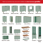 Armário De Cozinha Genialflex Iluminata 4 Peças Verde Mint