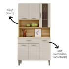 Armário De Cozinha Golden 6 Portas 1 Gaveta Com Vidro Freijó/