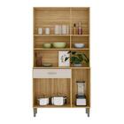 Armário De Cozinha Golden 6 Portas 1 Gaveta Com Vidro Freijó/