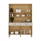 Armário De Cozinha Golden 8 Portas 2 Gavetas Com Vidro Freijó