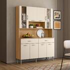 Armário De Cozinha Golden 8 Portas 2 Gavetas Com Vidro Freijó