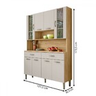 Armário De Cozinha Golden 8 Portas 2 Gavetas Com Vidro Freijó