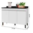 Armário De Cozinha Grande 4 Peças Branco Gabriela Peternella