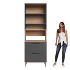 Armário De Cozinha Isabelle 2 Portas 2 Gavetas Freijó/grafite