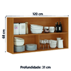 Armário De Cozinha Itatiaia Aéreo 1,20m 2 Portas Com Vidro Mó