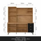 Armário De Cozinha Lily Retro 5 Pts 3 Gavetas Carv.americ/pre