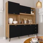 Armário De Cozinha Lily Retro 5 Pts 3 Gavetas Carv.americ/pre