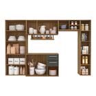 Armário De Cozinha Mara 5 Peças Boreal/grafite - Móveis Arapo