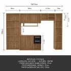 Armário De Cozinha Mara 5 Peças Boreal/preto Fosco - Móveis A