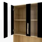 Armário De Cozinha Mara 5 Peças Carvalho/ Preto - Móveis Arap