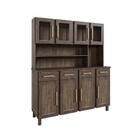 Armário De Cozinha Maranhão 8 Portas 4 Gavetas Com Vidro Imbu