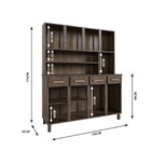 Armário De Cozinha Maranhão 8 Portas 4 Gavetas Com Vidro Imbu