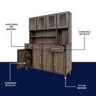 Armário De Cozinha Maranhão 8 Portas 4 Gavetas Com Vidro Imbu