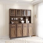 Armário De Cozinha Maranhão 8 Portas 4 Gavetas Com Vidro Imbu