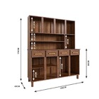 Armário De Cozinha Maranhão 8 Portas 4 Gavetas Com Vidro Ypê