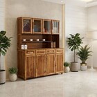 Armário De Cozinha Maranhão 8 Portas 4 Gavetas Com Vidro Ypê