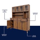 Armário De Cozinha Maranhão 8 Portas 4 Gavetas Com Vidro Ypê