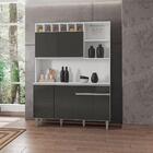 Armário De Cozinha Memphis 6 Portas Branco Cinza