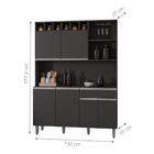 Armário De Cozinha Memphis 6 Portas Cinza