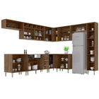 Armário De Cozinha Modulada 10 Peças Milla  Castanho