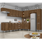 Armário De Cozinha Modulada 19 Portas Mille Castanho