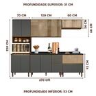 Armário De Cozinha Modulada 5 Peças 100% Mdf Vidro Reflecta A