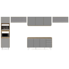 Armário De Cozinha Modulada 5 Peças Cp13 Balcão Castanho/cinz