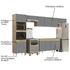 Armário De Cozinha Modulada 5 Peças Cp13 Balcão Castanho/cinz