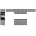 Armário De Cozinha Modulada 5 Peças Cp13 Balcão Preto/cinza -