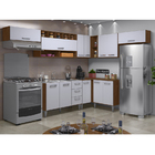 Armário De Cozinha Modulada 8 Peças Mille Castanho Branco