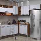 Armário De Cozinha Modulada 8 Peças Mille Castanho Branco