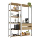 Armário De Cozinha Modulada Compacta 135cm 2 Peças Com 2 Gave