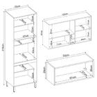 Armário De Cozinha Modulada Compacta 260cm 3 Pçs Multimóveis