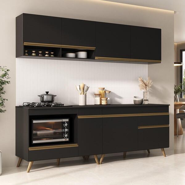 Armário De Cozinha Modulada Compacta Com Balcão Para Cooktop/