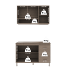 Armário de Cozinha Modulada Compacta Fidelitá Paris 2 Peças 1