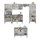 Armário De Cozinha Modulada Completa 6 Pçs Com Balcão Para Pi
