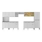 Armário De Cozinha Modulada Completa Compacta 399cm Com Balcã