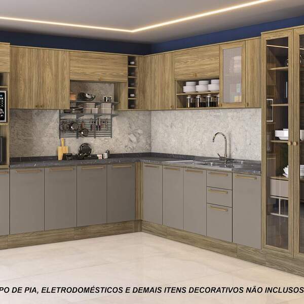 Armário De Cozinha Modulada Completa De Canto 16 Peças 2 89x3
