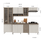 Armário de Cozinha Modulada Completa Fidelitá Paris 5 Peças 2