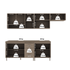 Armário de Cozinha Modulada Completa Fidelitá Paris 5 Peças 2