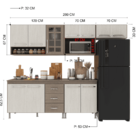 Armário de Cozinha Modulada Completa Fidelitá Paris 5 Peças 2