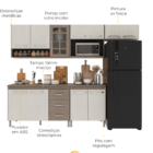 Armário de Cozinha Modulada Completa Fidelitá Paris 5 Peças 2