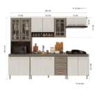 Armário de Cozinha Modulada Completa Fidelitá Paris 5 Peças 2